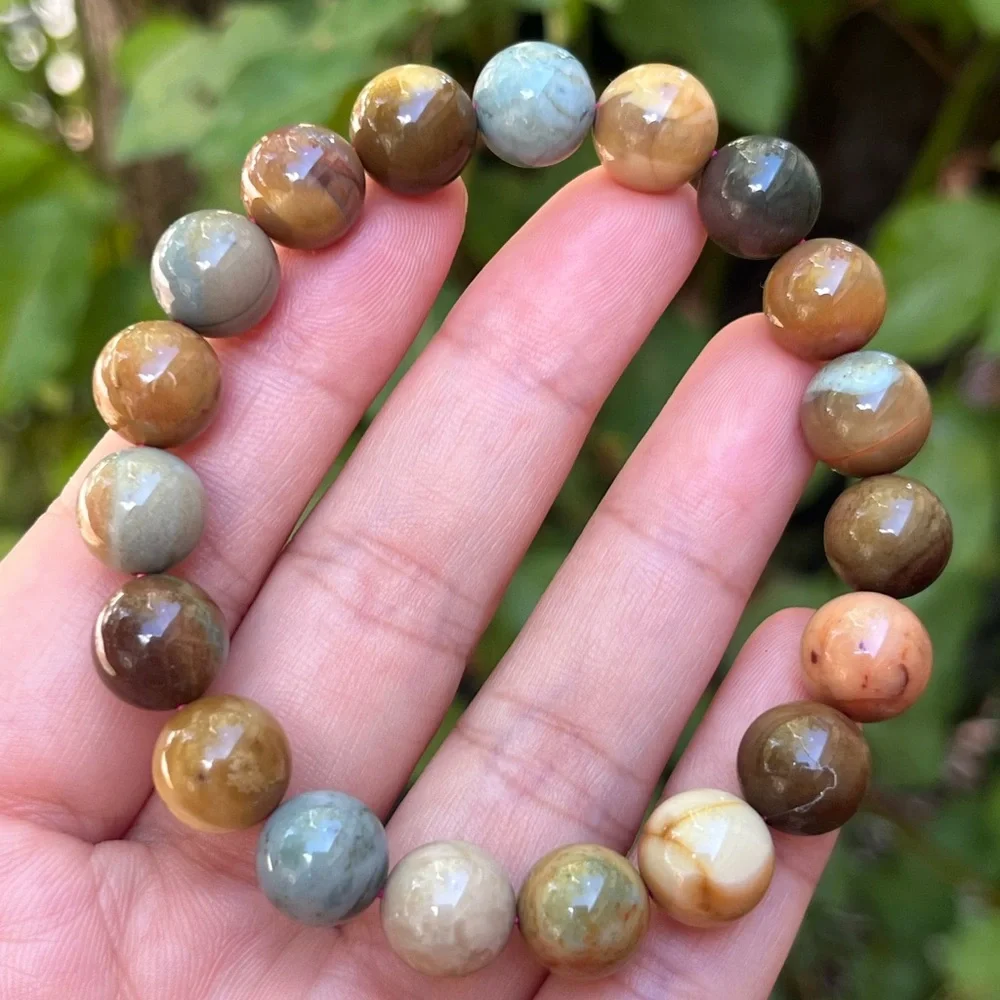 10mm stretchable multicolor‎ brown Alashan bracelet